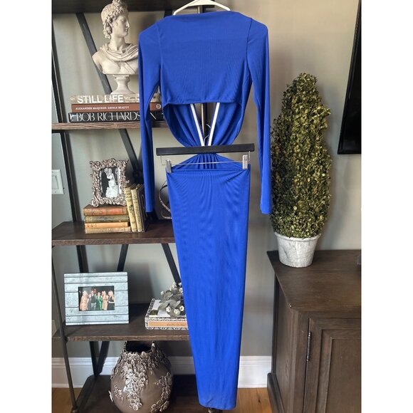 OW Collection Midnight Maxi Dress Dark Blue Womens Size Small - Picture 8 of 13